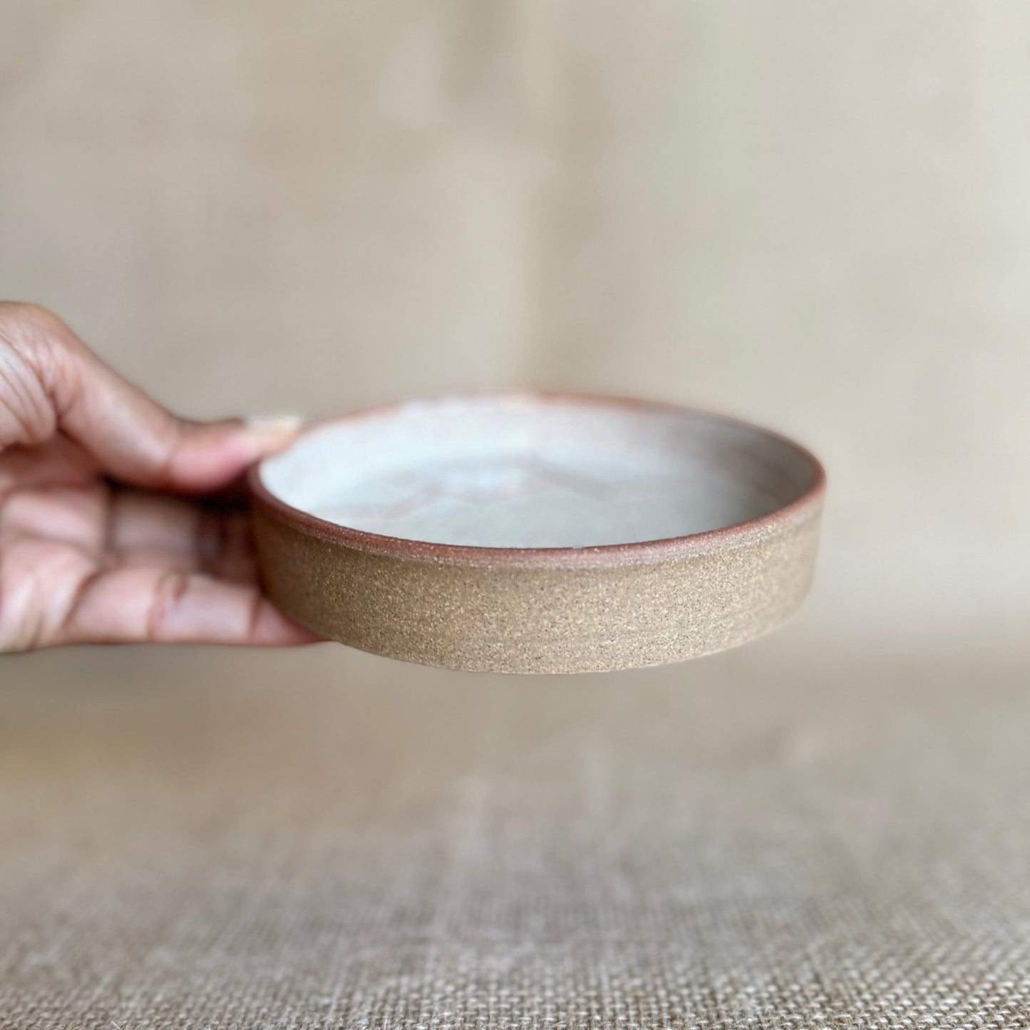 Handmade Creme rust dessert plate