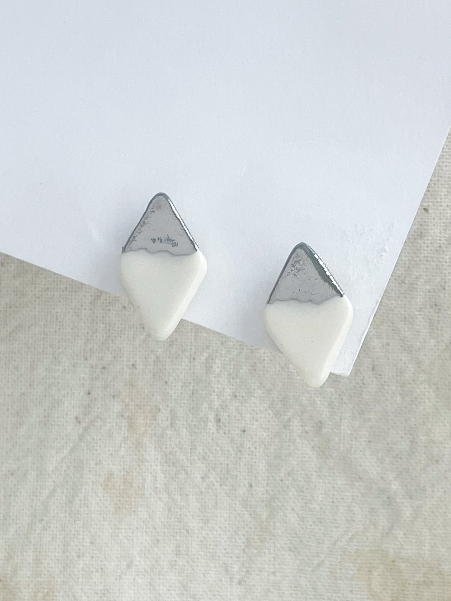 Porcelain Earring: Silver Lining