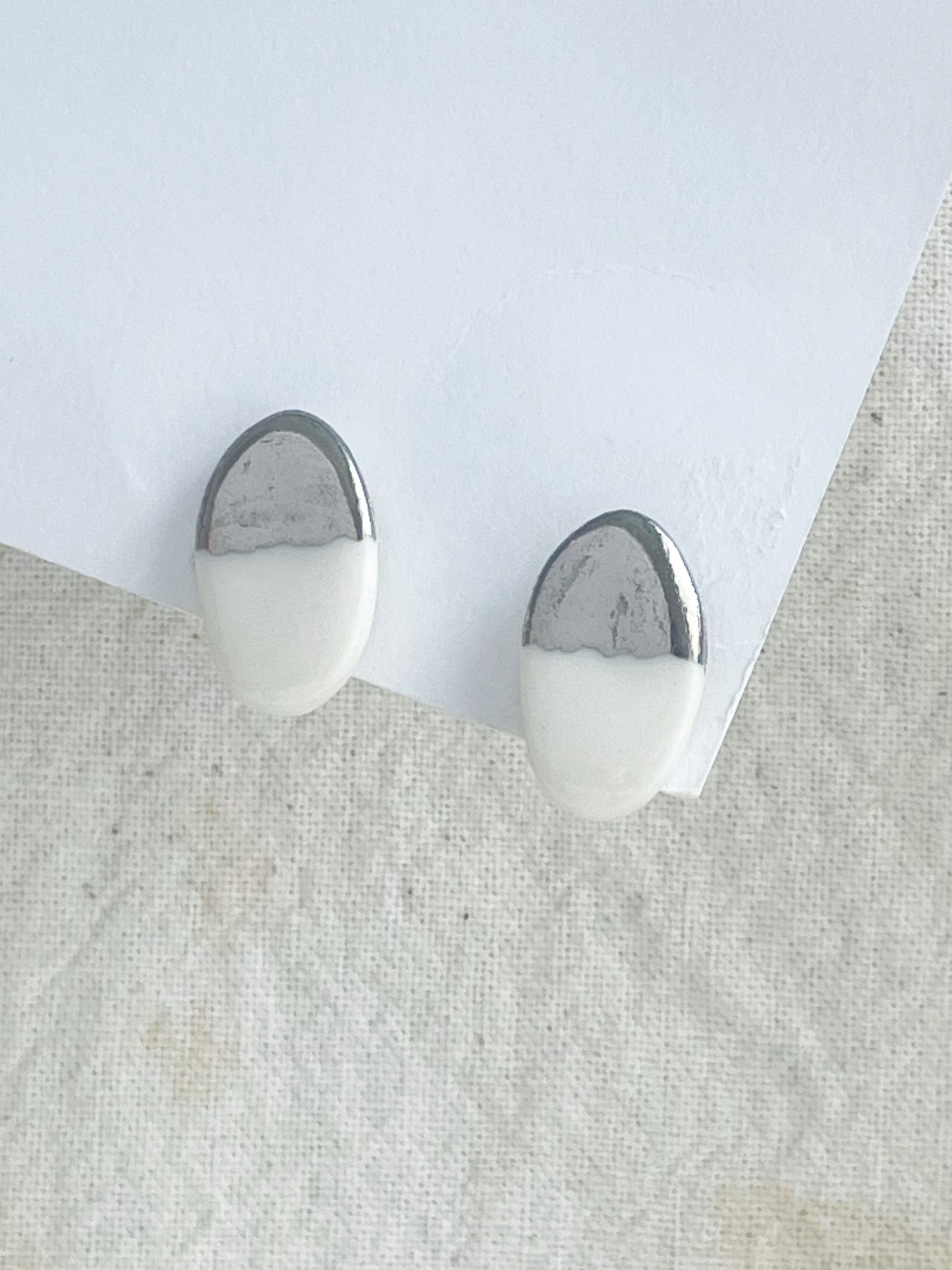 Porcelain Earring: Silver Lining