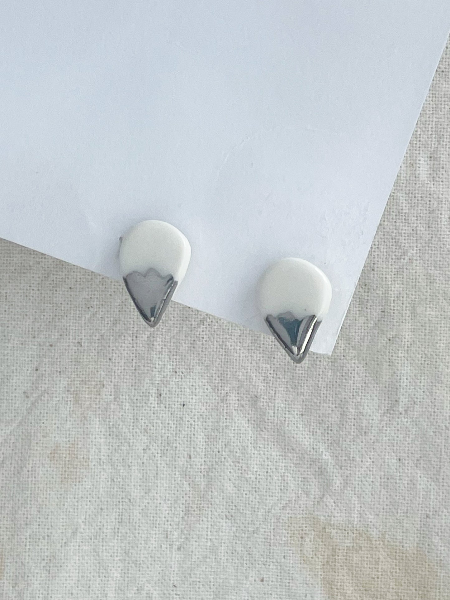 Porcelain Earring: Silver Lining