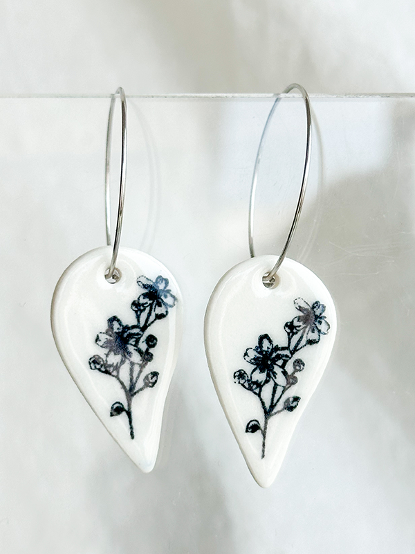 Porcelain Earring: Botanic Collection