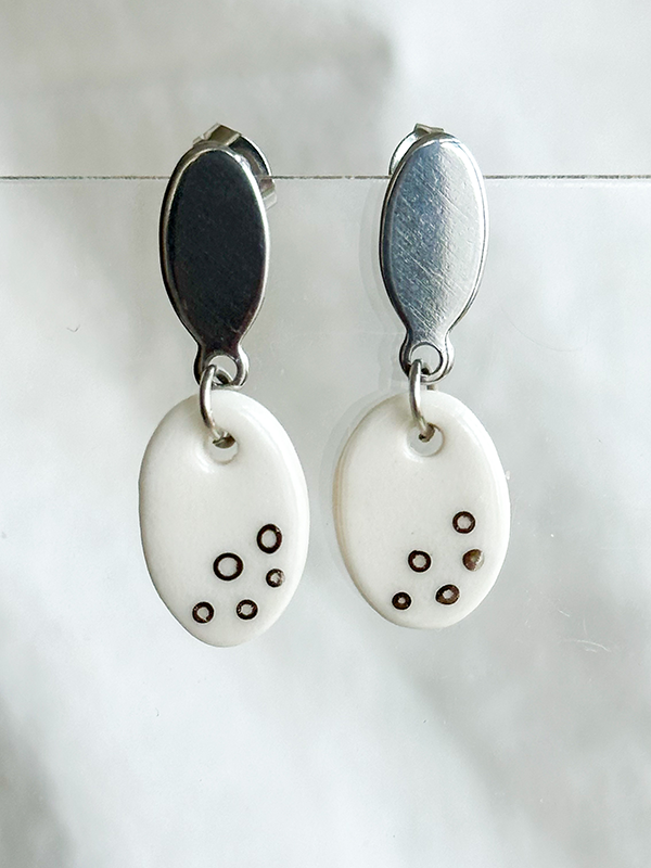 Porcelain Earring: Silver Lining