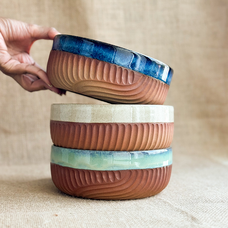 Handmade ceramic serving bowl