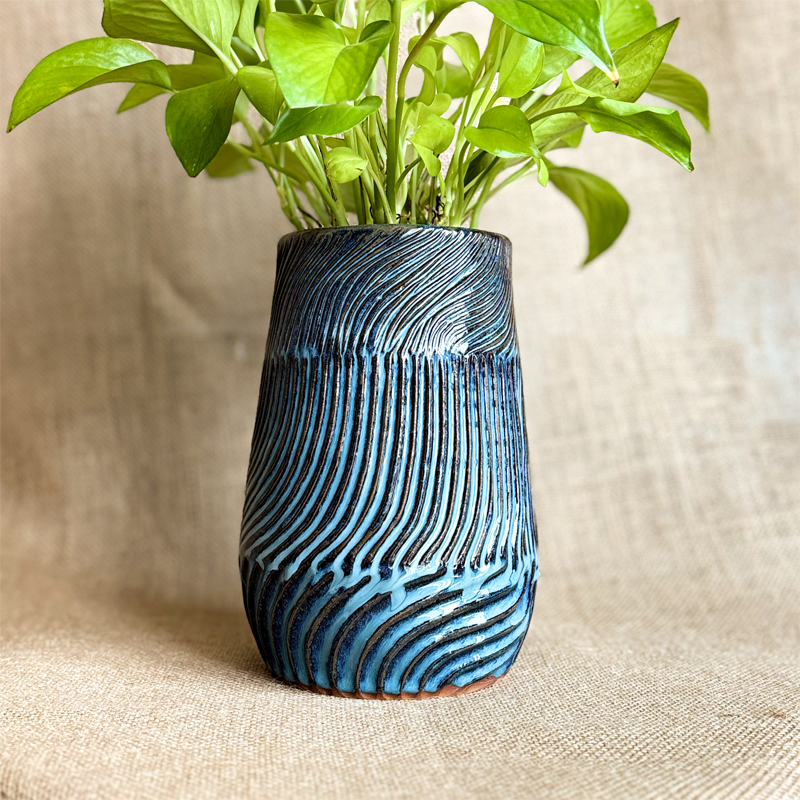 Ceramic vase blue