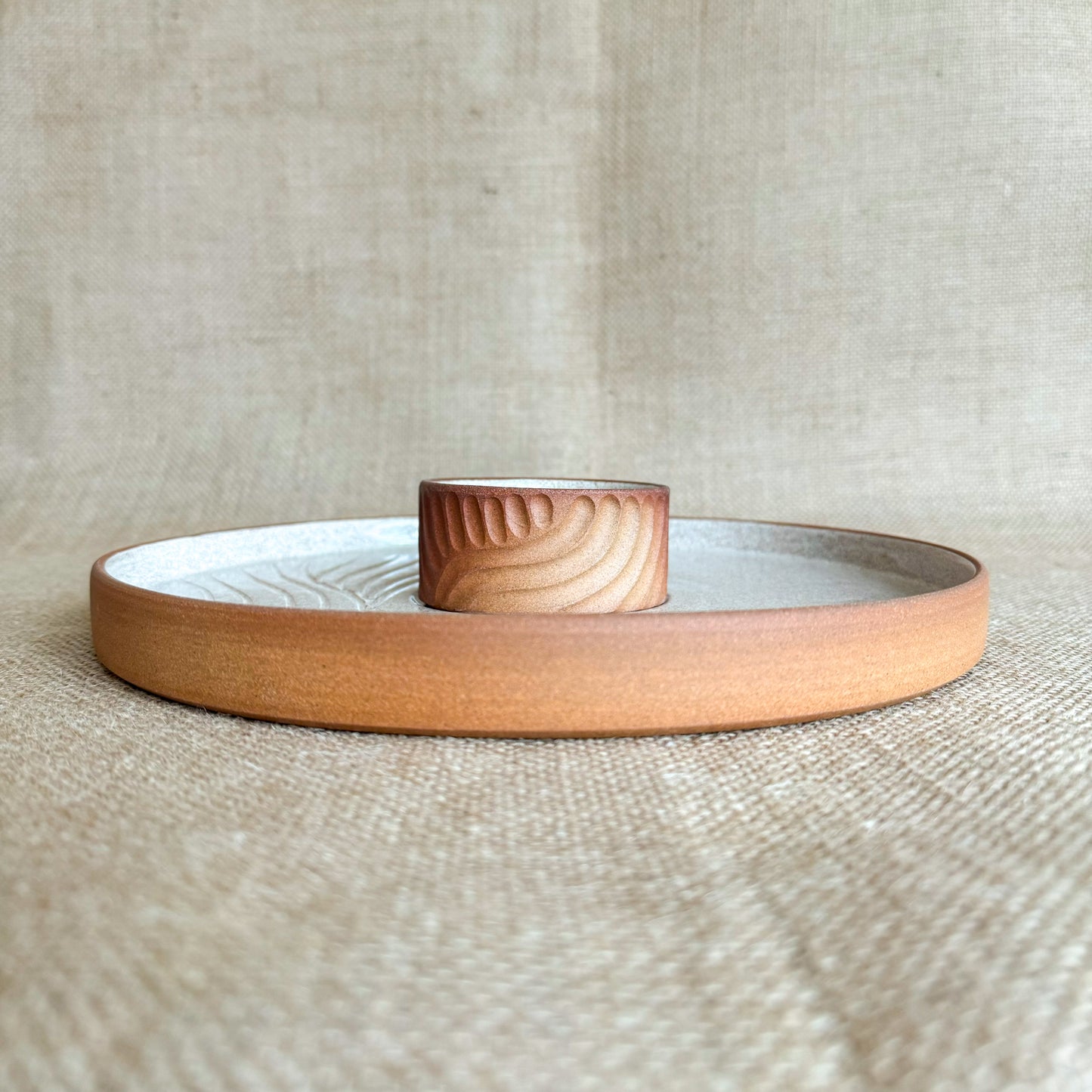 CHIP AND DIP PLATTER : Handmade Ceramic Platter