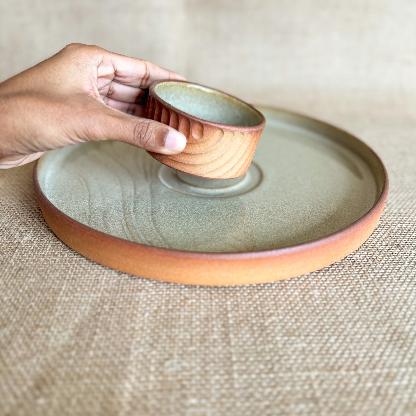 CHIP AND DIP PLATTER : Handmade Ceramic Platter