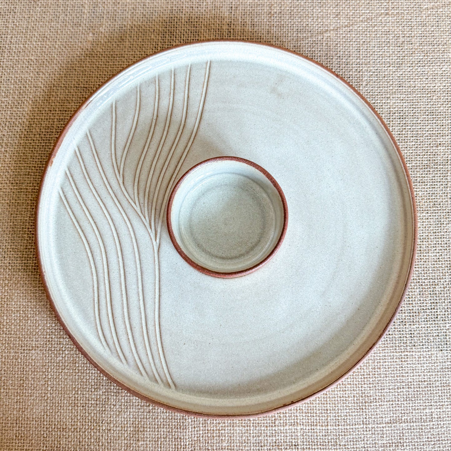 CHIP AND DIP PLATTER : Handmade Ceramic Platter