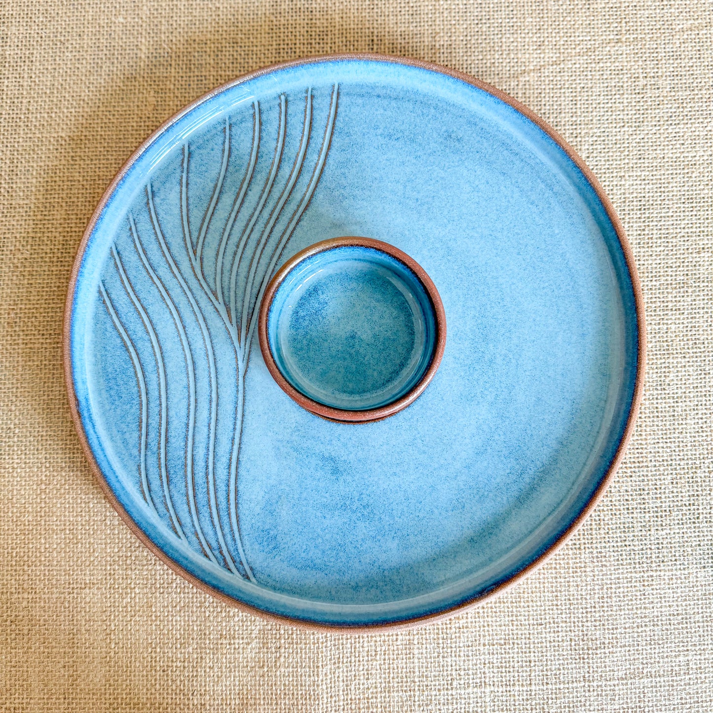 CHIP AND DIP PLATTER : Handmade Ceramic Platter