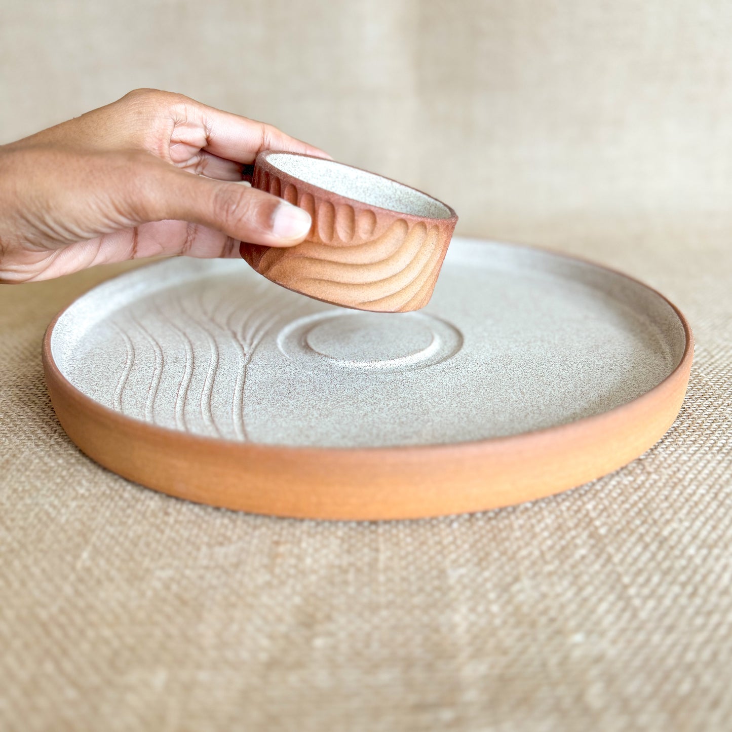 CHIP AND DIP PLATTER : Handmade Ceramic Platter