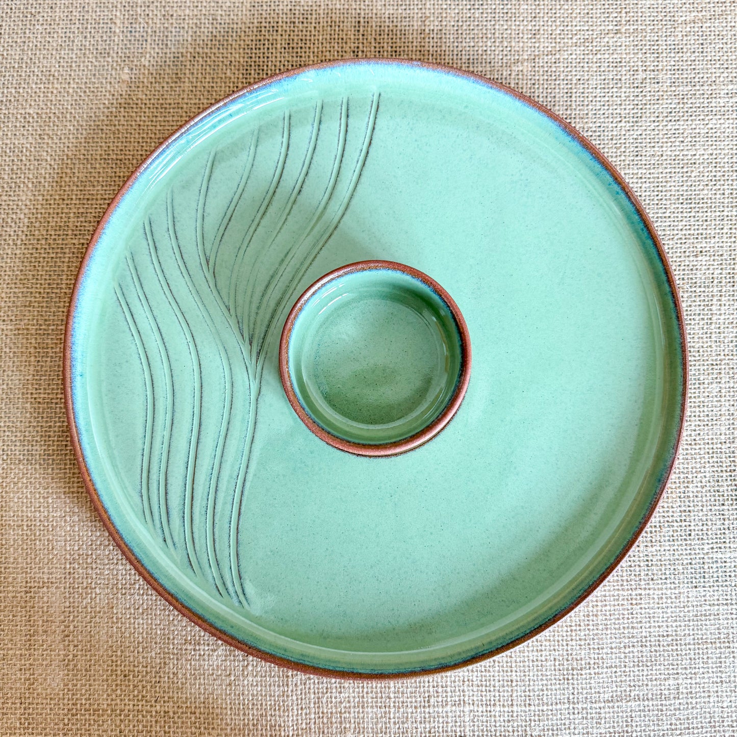 CHIP AND DIP PLATTER : Handmade Ceramic Platter