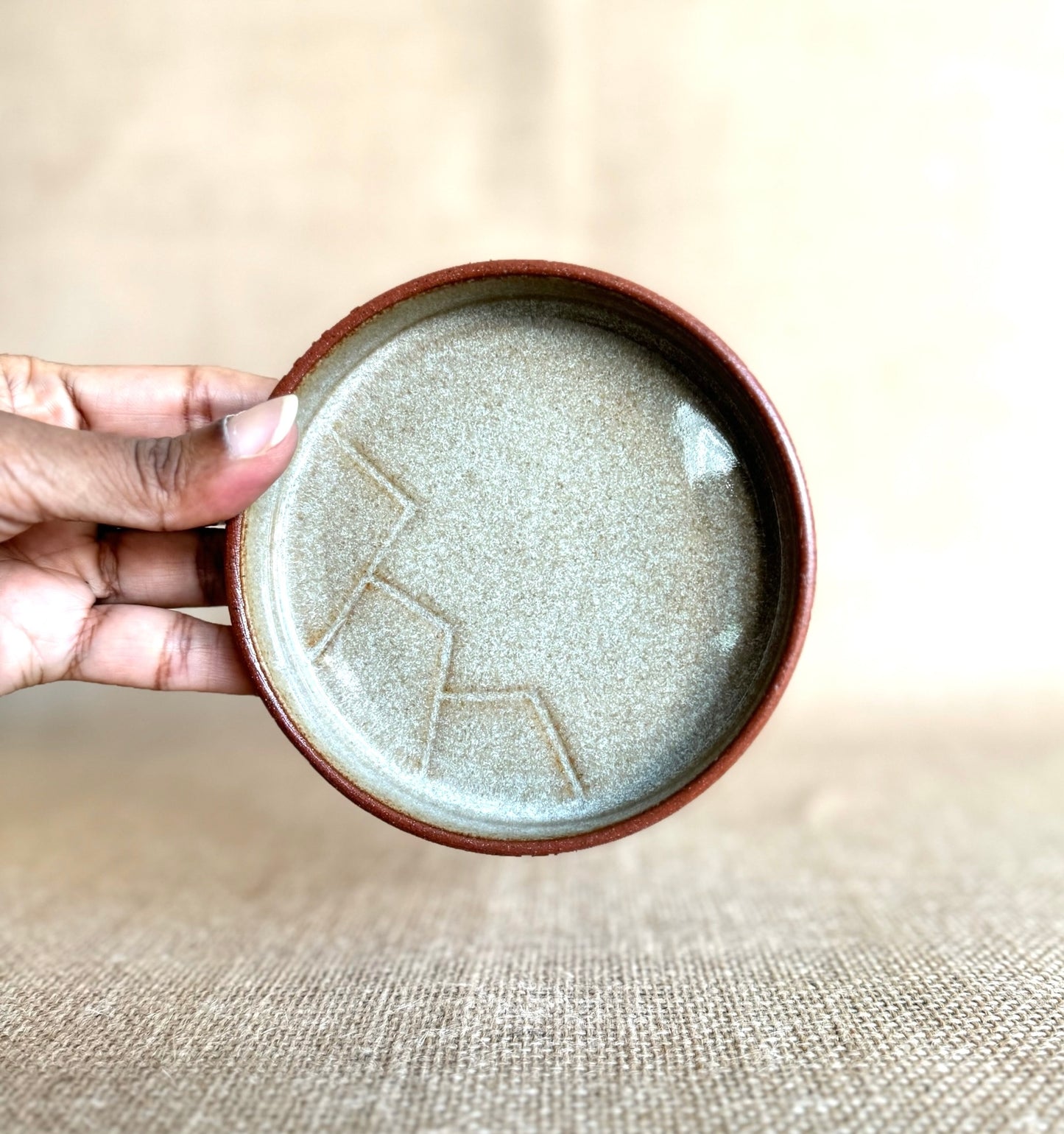 Handmade ceramic dessert plate sea salt