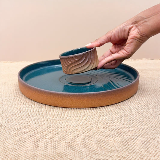 CHIP AND DIP PLATTER : Handmade Ceramic Platter