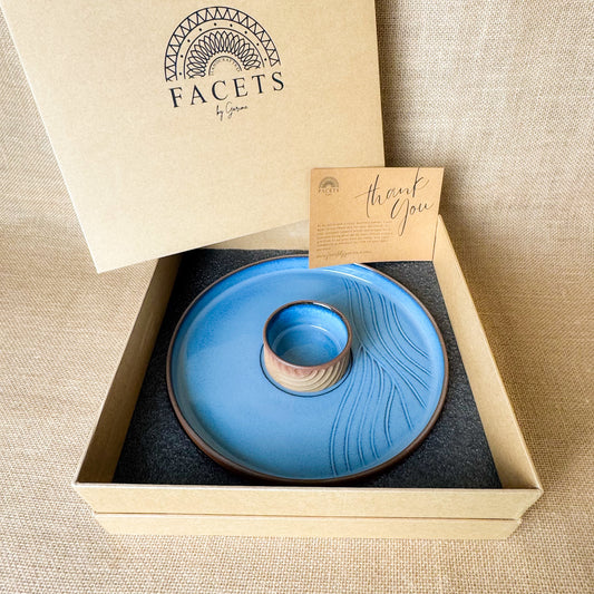 CHIP AND DIP PLATTER : Handmade Ceramic Platter Gift Set