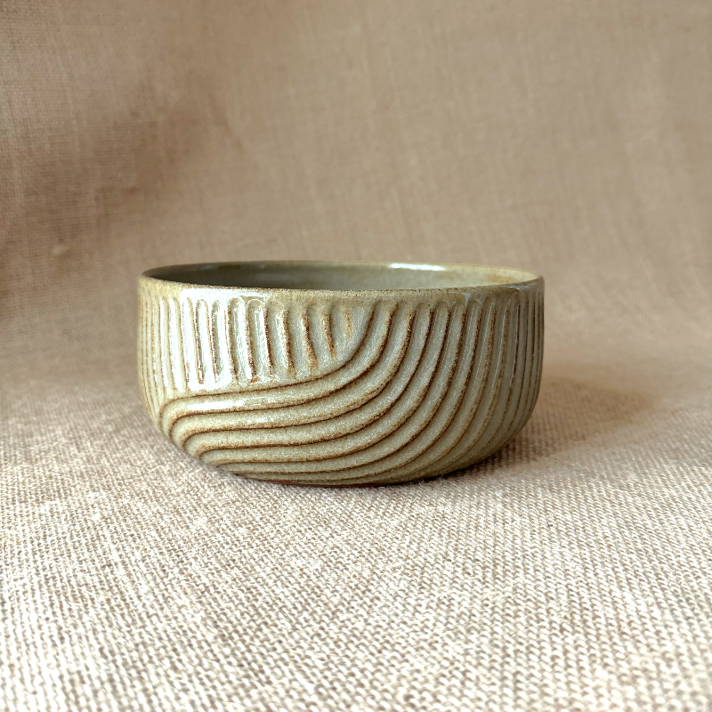 Handmade Ceramic serving bowl Sea Salt