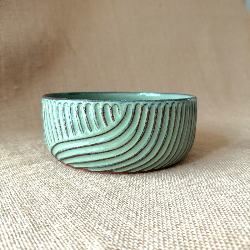 Handmade Ceramic serving bowl Sea Green