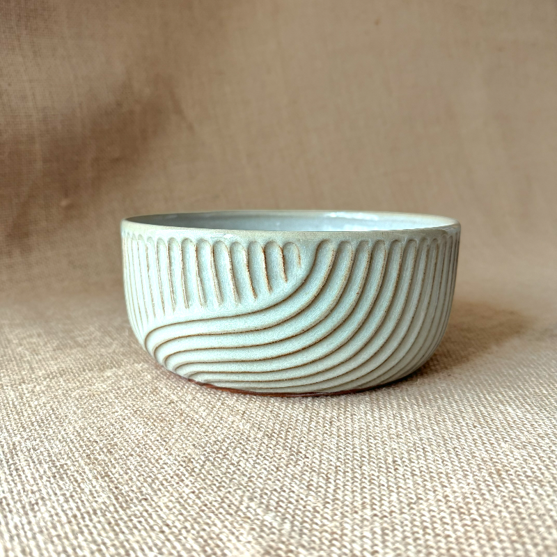 Handmade Ceramic serving bowl Rusty White