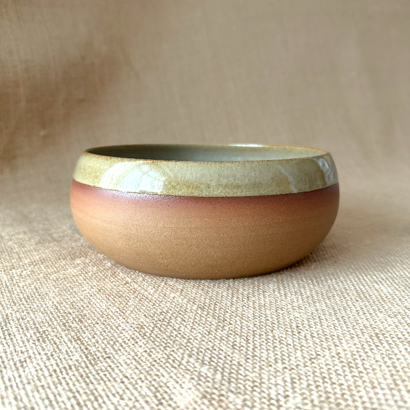 Handmade ceramic serving bowl large Sea Salt