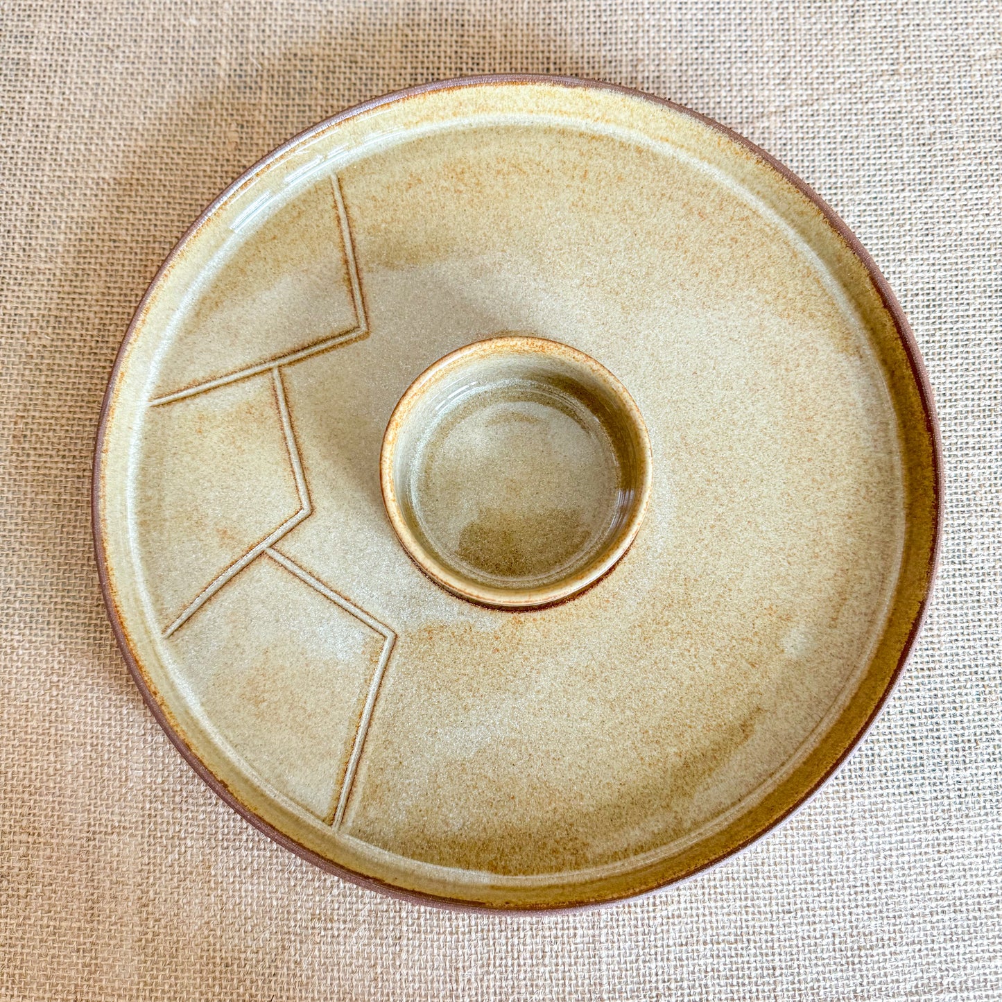 CHIP AND DIP PLATTER : Handmade Ceramic Platter