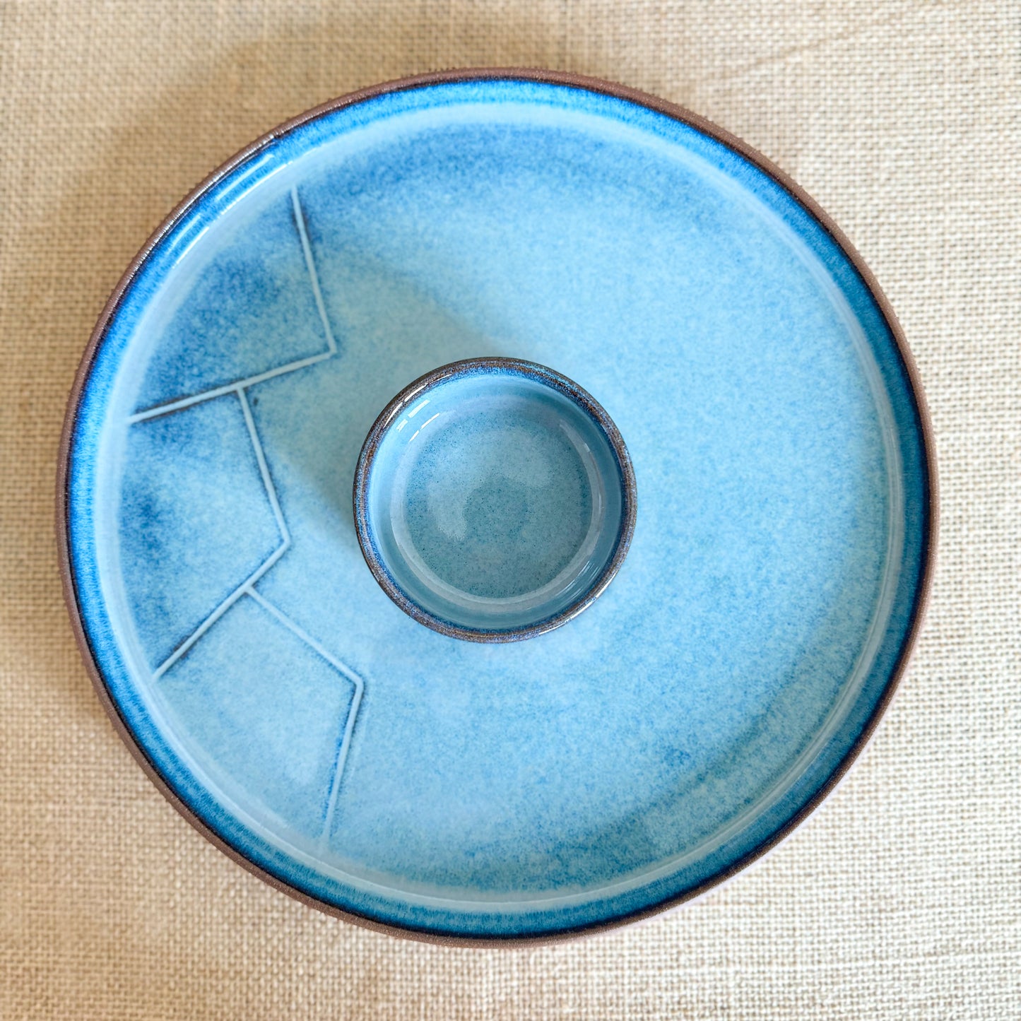 CHIP AND DIP PLATTER : Handmade Ceramic Platter