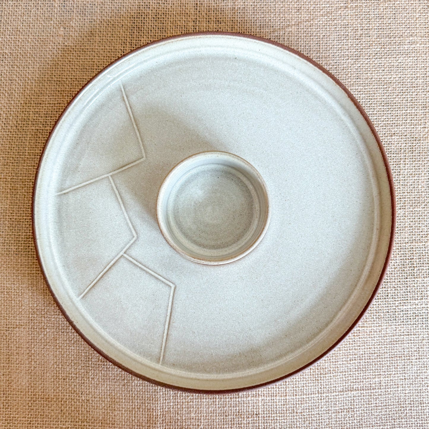 CHIP AND DIP PLATTER : Handmade Ceramic Platter