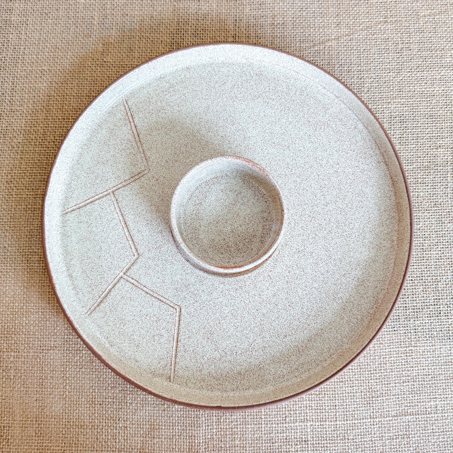 CHIP AND DIP PLATTER : Handmade Ceramic Platter