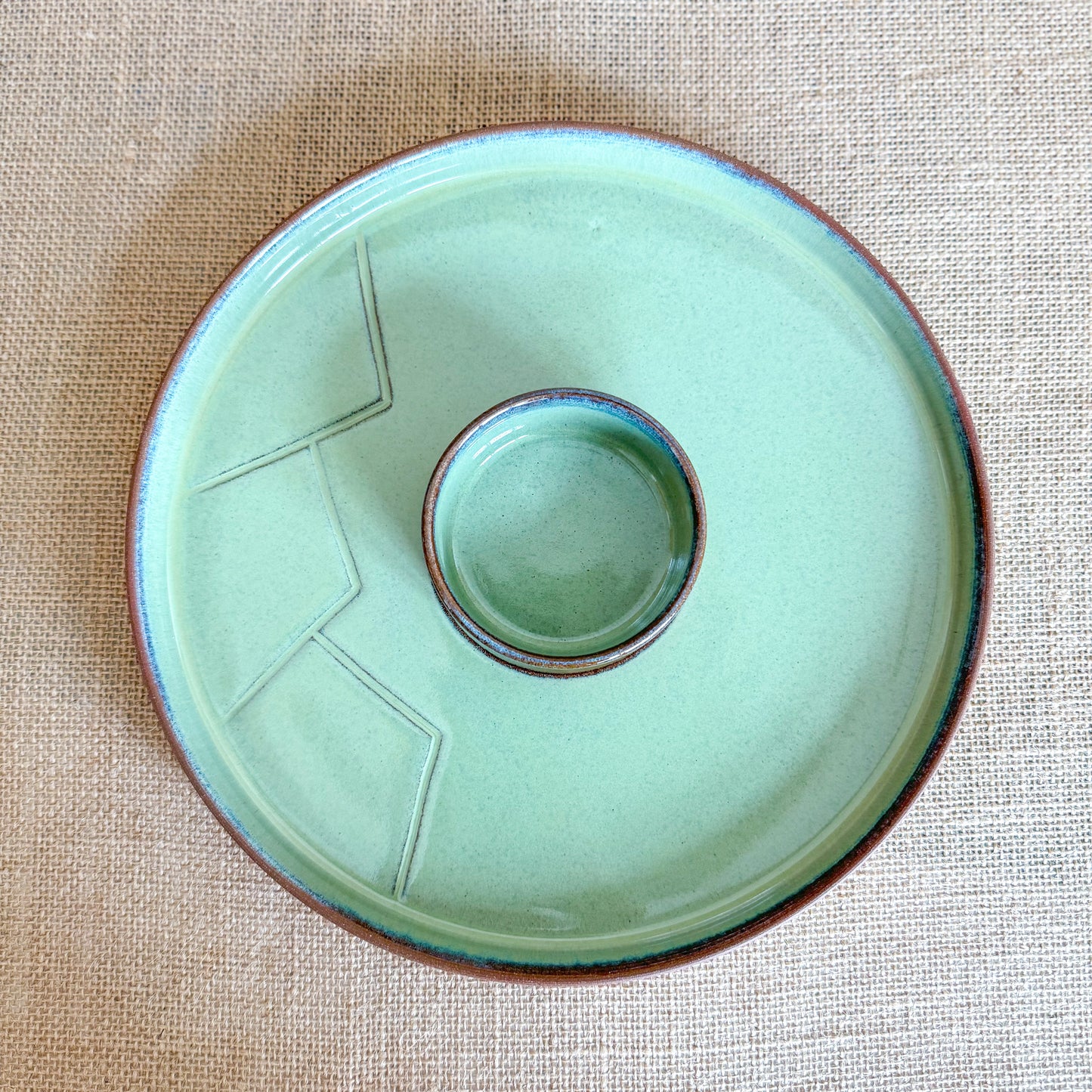 CHIP AND DIP PLATTER : Handmade Ceramic Platter