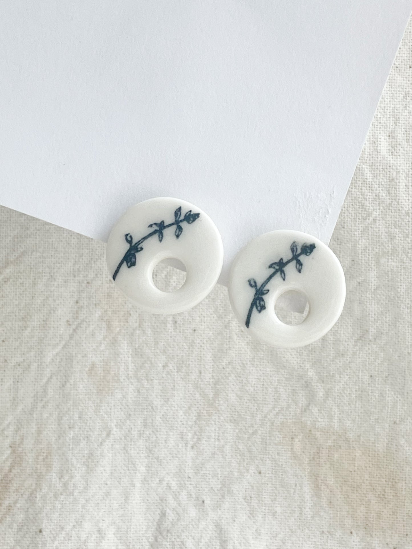 Porcelain Earring: Botanic Collection