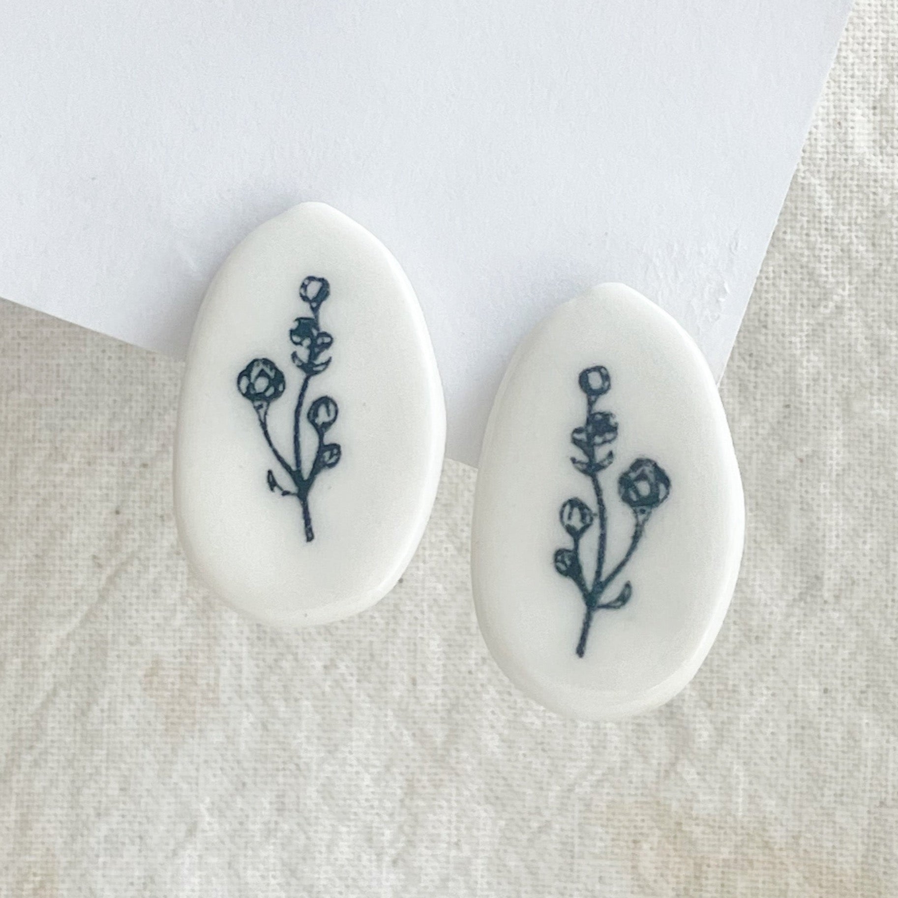 Handmade Porcelain stud earring