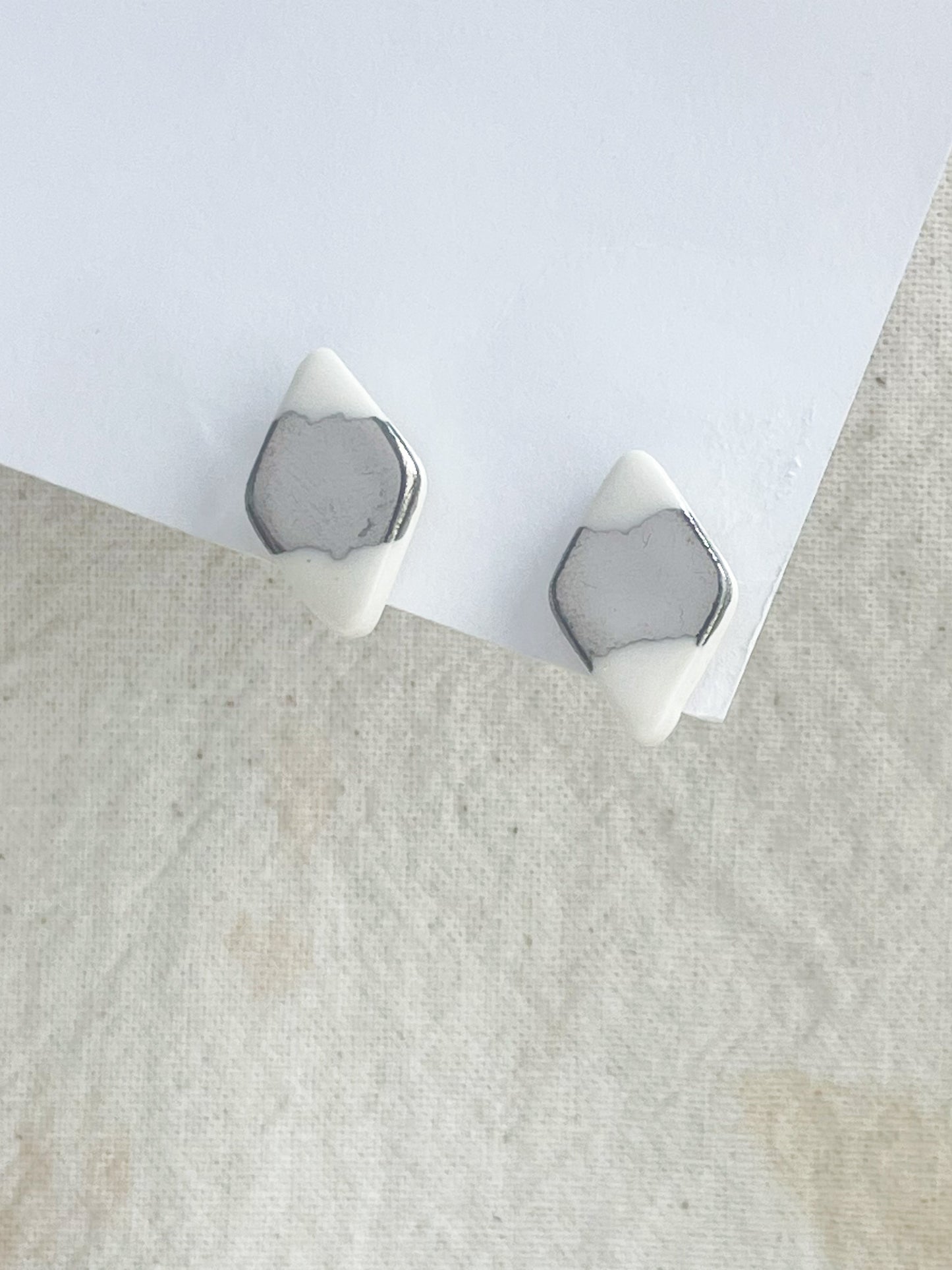 Porcelain Earring: Silver Lining