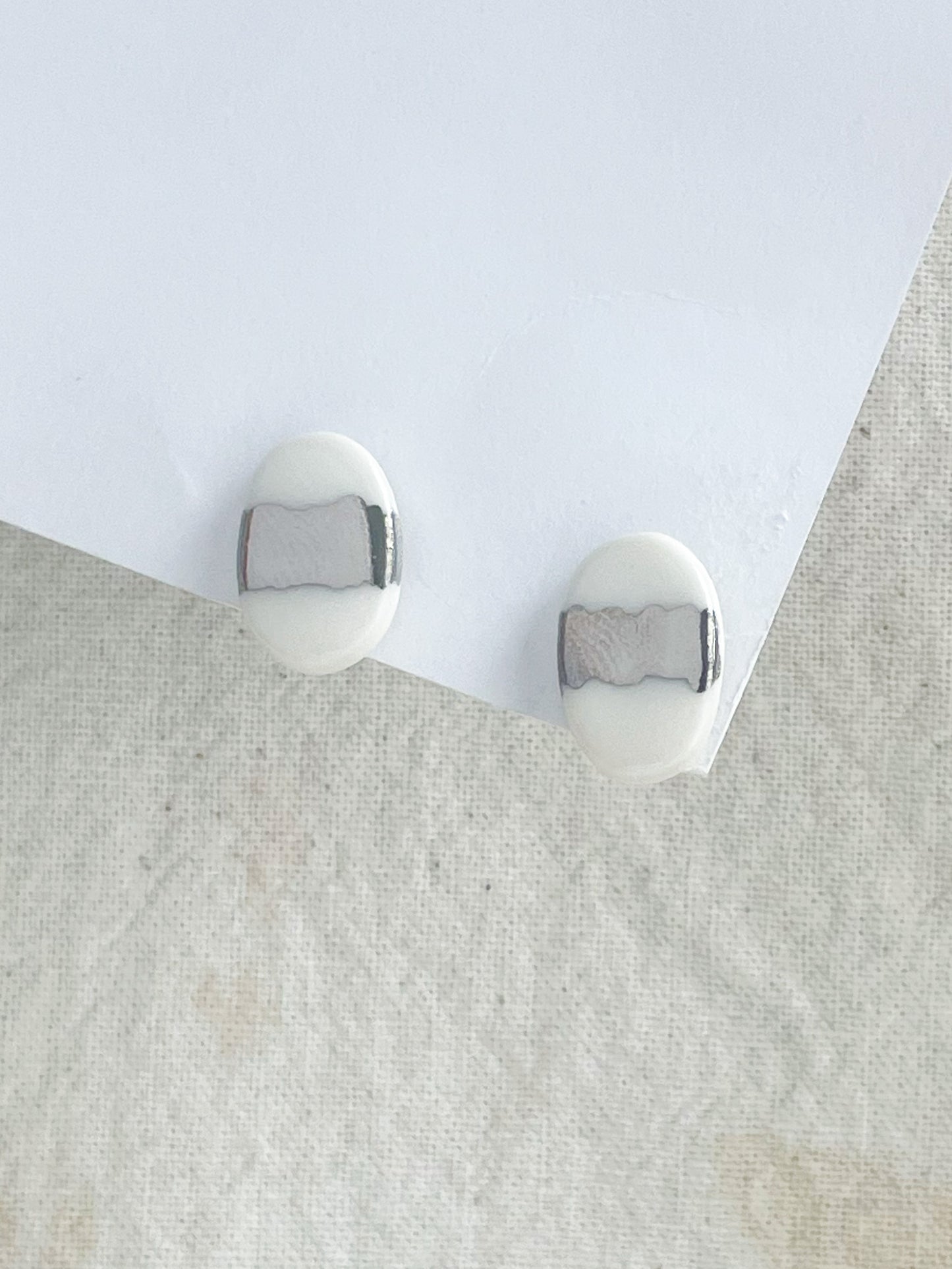 Porcelain Earring: Silver Lining