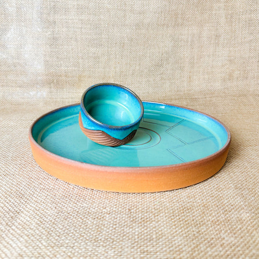 CHIP AND DIP PLATTER : Handmade Ceramic Platter Gift Set