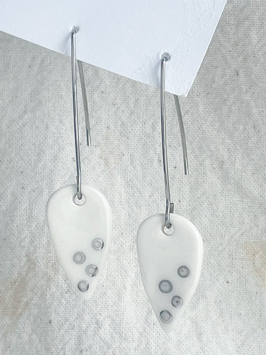 Porcelain Earring: Silver Lining