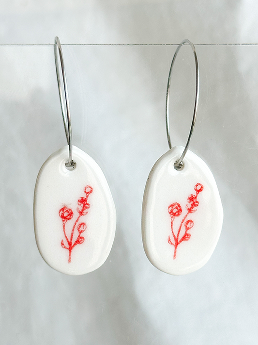 Porcelain Earring: Botanic Collection