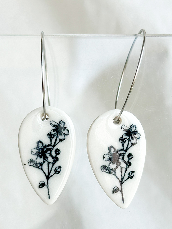 Porcelain Earring: Botanic Collection
