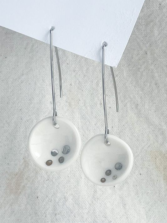 Porcelain Earring: Silver Lining